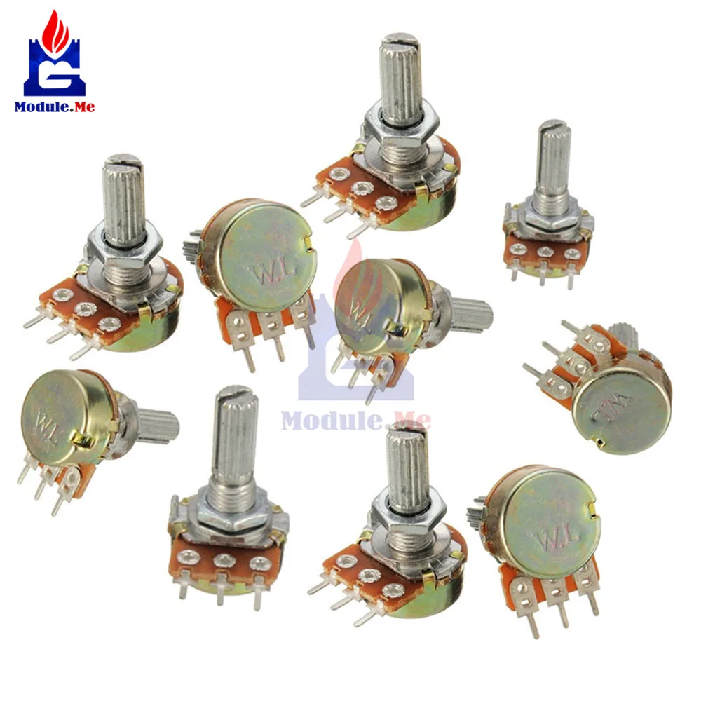 

10PCS/Lot WH148 B5K 5K Ohm Linear Taper Rotary Potentiometer 5KB B5K 3 Pin Petentiometer