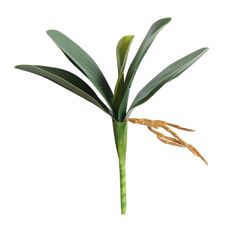 

2019 Artificial Orchid Phalaenopsis Leaves Potted Plant Leaf Home Office Decor 1PC Beautiful Home Party Spring Fake Flower A1