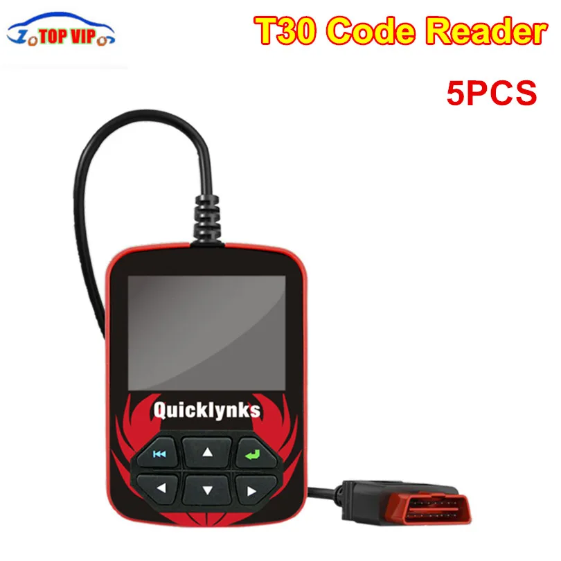 

5PCS DHL Free Quicklynks OBD2 OBDII t30 T30 Code Reader 2.8 Color Screen Support 1996&autovehicles high sale