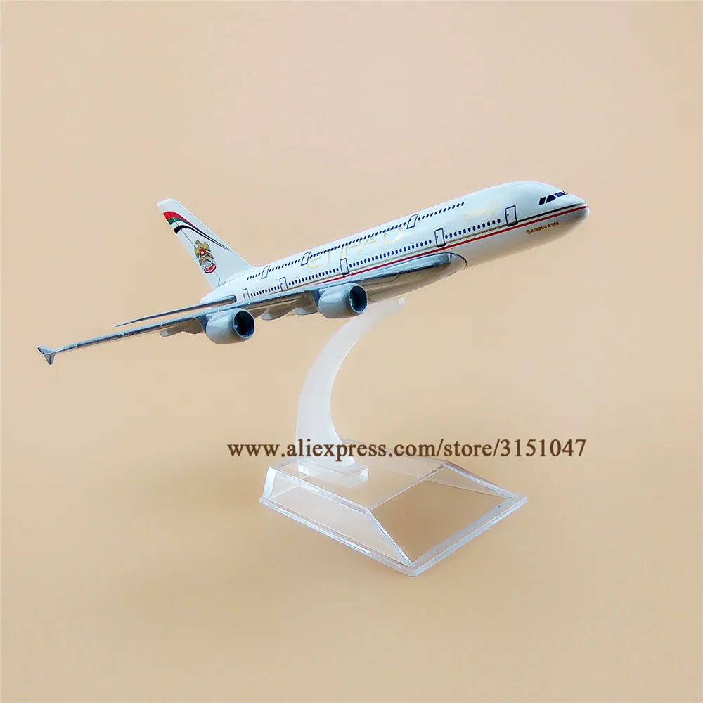 16 см сплав металла Air Etihad Airbus 380 A380 Airways модель самолета Модель W Стенд самолет