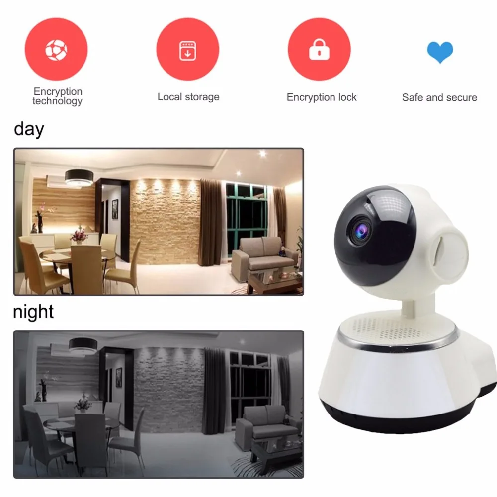 

V380 HD Mini IP Camera Wireless Smart WiFi Camera Audio Record Surveillance 720P Baby Monitor Home Security Camera