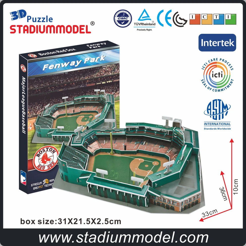 MajorLeagueBaseball MLB Fenway Park Stadium BostonRedSox 3D головоломка бумага для моделирования игрушки вентиляторы коллекция сувенир