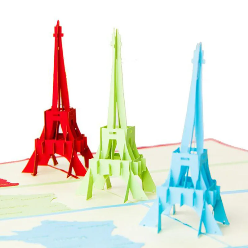 Us 1315 30 Di Sconto3d Scultura Di Carta Della Torre Eiffel Carta Dellinvito Biglietto Di Auguri Pieghevoli Artigianato Decorativi Rifornimenti