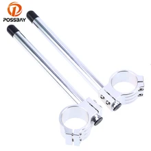 POSSBAY хром 50 мм ручка Универсальный Гоночный Регулируемый мотоцикл клип на руль вилка трубка для Honda Kawasaki Yamaha