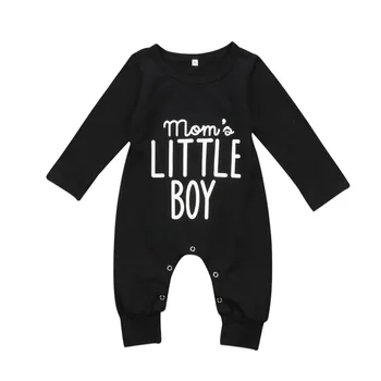 

Newborn Baby Boy Girl Romper Autumn Long Sleeve Black Letter Rompers Casual Cotton Jumpsuit Boys Girls Clothing Outfit Clothes