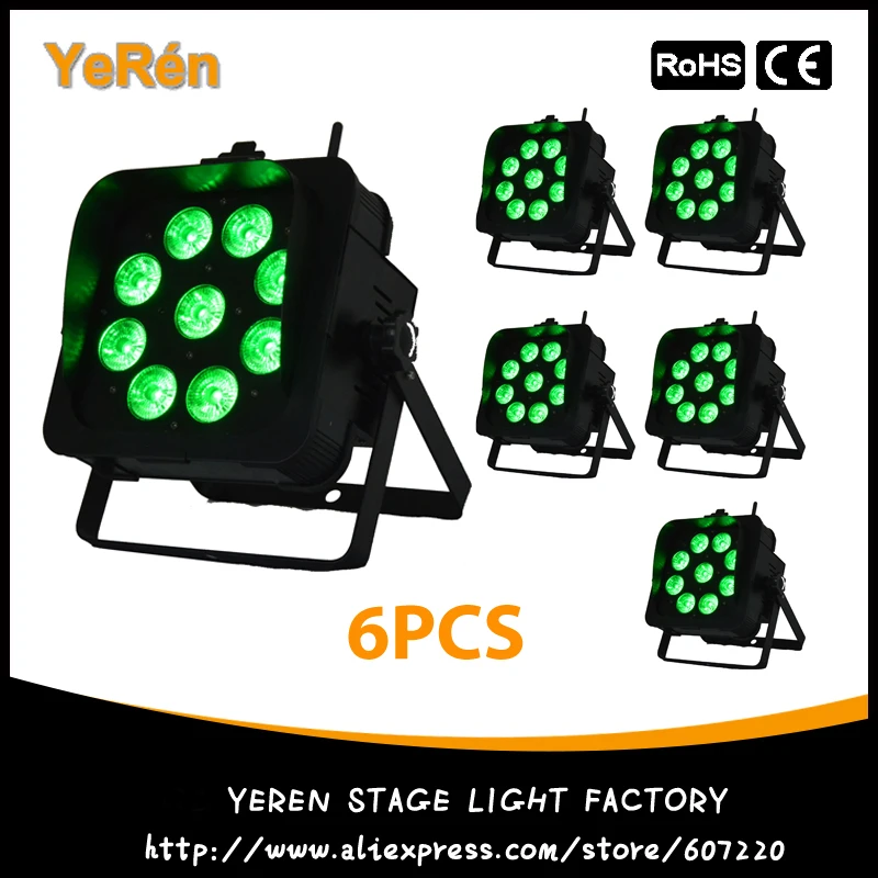 

(6PCS) Battery Powered LED DJ Par Light DMX Wireless RGBWA+UV LED Lamp IRC Wash Light For Event