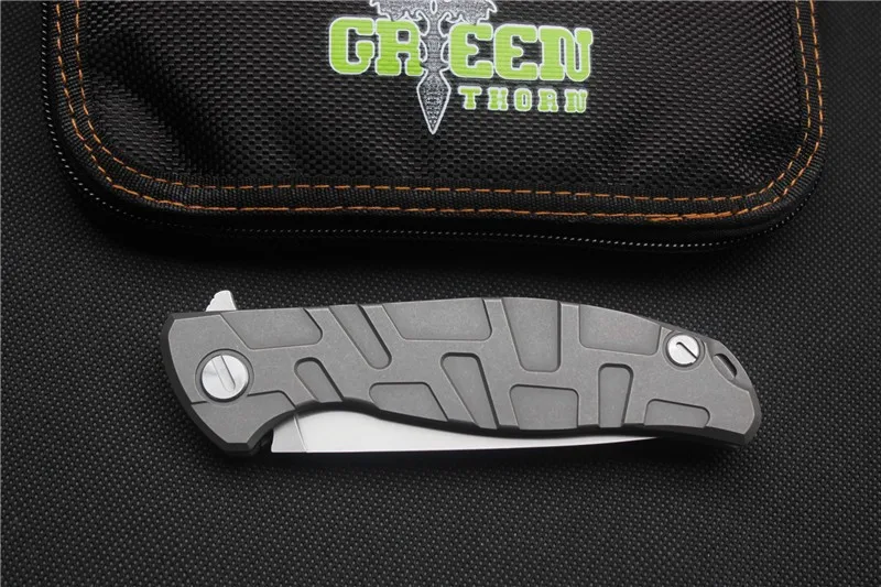 Зеленый шип F95 Флиппер складной нож D2 лезвие, G10 титановая ручка для отдыха на природе карманный Фруктовый Нож EDC инструменты