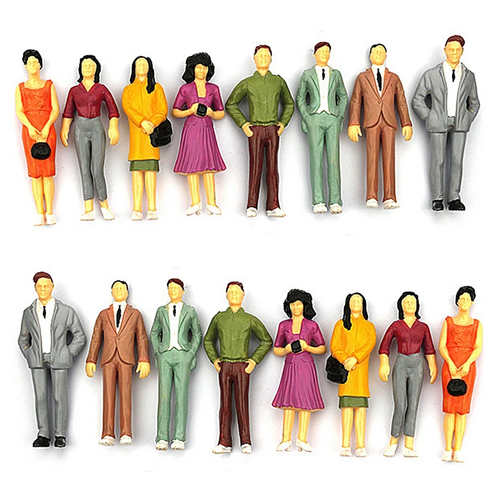 

100pcs 1:100/75/150 Building Layout Model People Train HO Scale Painted Figure Passenger Decoration Crafts