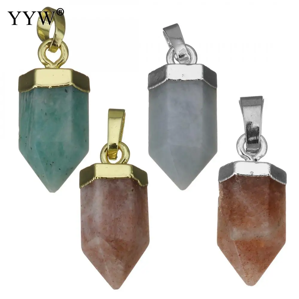 1pcs 9x20x8.5mm Natural Stone Pendant for Necklace Making Gem Stone