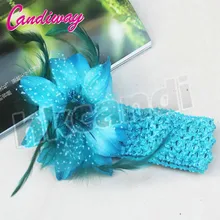 2017 Azul Faixa de Cabelo Novos Acessórios Para o Cabelo Cabeça Flor Cocar Headwear Quente Meninas De Dança Moda Faixas Elásticas Do Cabelo Laços de Fita