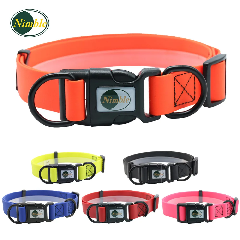 

NIMBLE Adjustable Dog Collars Buckle Padded Customized PVC Collar Walking Running For Small Large Dogs Collares Para Perros