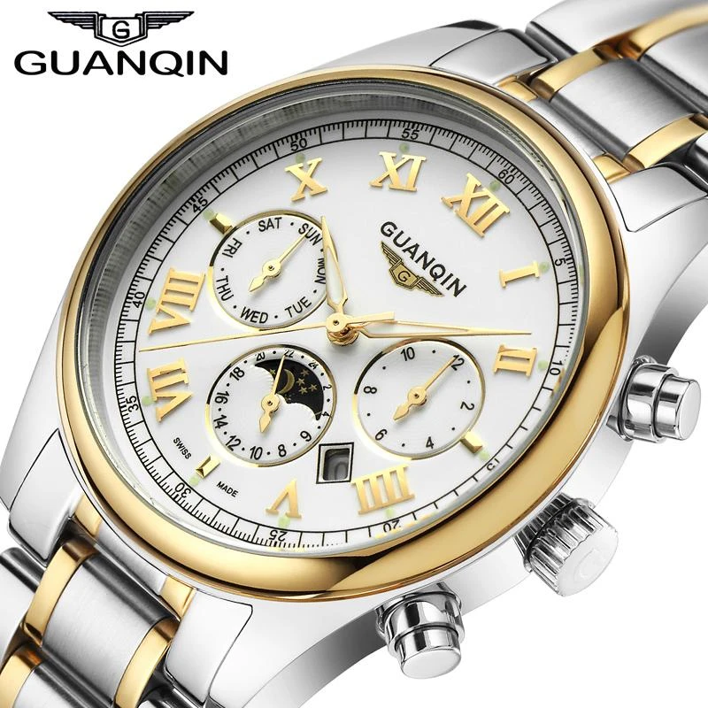 Prix pour Relogio Masculino 2016 GUANQIN Montres Hommes Marque De Luxe Quartz Montre Horloge En Acier Plein Montre Reloj Hommes D'affaires Décontractée Montre-Bracelet Prix pour Relogio Masculino 2016 GUANQIN Montres Hommes Marque De Luxe Quartz Montre Horloge En Acier Plein Montre Reloj Hommes D'affaires Décontractée Montre-Bracelet