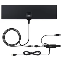 August DTA425 High Gain Digital TV Antenna with Amplifier Signal Booster Indoor Antennas for DVB-T/DVB-T2 HD Television Aerial
