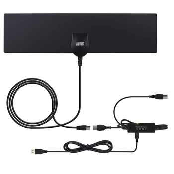

August DTA425 High Gain Digital TV Antenna with Amplifier Signal Booster Indoor Antennas for DVB-T/DVB-T2 HD Television Aerial