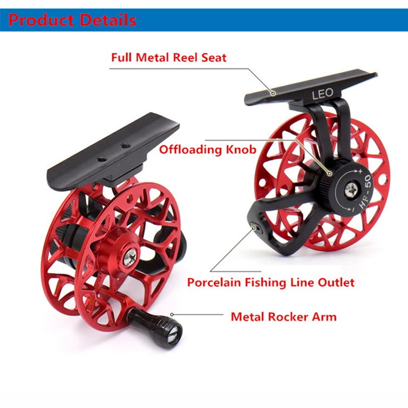 LEO полностью Металлическая ультра-светильник, катушка для ловли нахлыстом, правое рыболовное колесо, мини-катушка для подледной рыбалки, 1:1 соотношение скорости 50 г