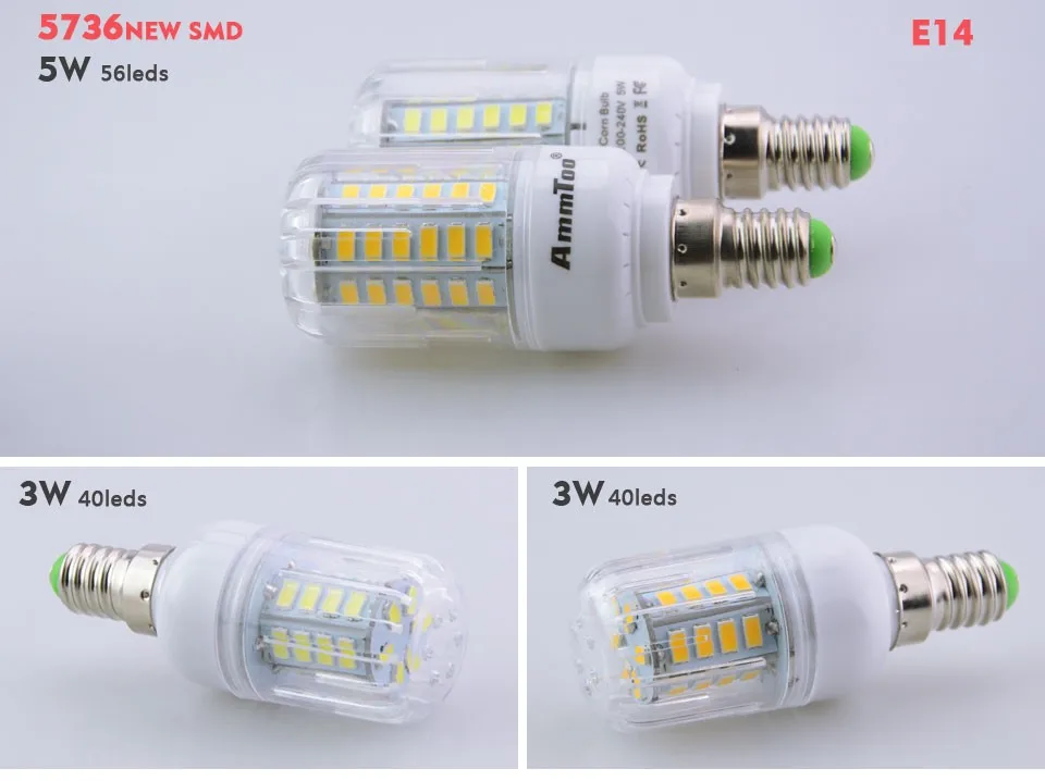 Обновленный 5736 SMD светодиодный светильник E27 E14 3 Вт 5 Вт 7 Вт 9 Вт 12 Вт 15 Вт светодиодные лампы 220 в 230 В лампада светодиодный светильник в форме свечи для украшения дома