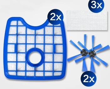 

Top Quality 2pcs HEPA Filter & 2pcs Side Brush & 3pcs Dry mopping Cloth Replacement for Philips Robot FC8066 FC8810 FC8820