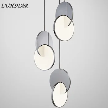 

Postmodern Ring Led Pendant Lights Home Deco Light Fixtures for Living Room Dining Room Kitchen Hanging Lamp Glass Iron Hanglamp