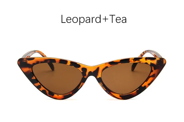 Роскошные солнцезащитные очки кошачий глаз женские винтажные Ретро треугольные очки с дизайном «кошачие глаза» для брендовых дам Oculos Feminino солнцезащитные очки сексуальные оттенки - Цвет линз: Leopard Tea