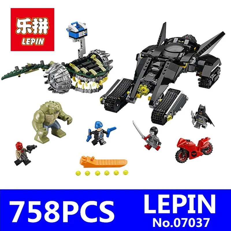 

Avenger Superheroes Batman Killer LEPIN 07037 758Pcs Croc Sewer Smash Model Building Blocks Brick Kits Educational Children Toys