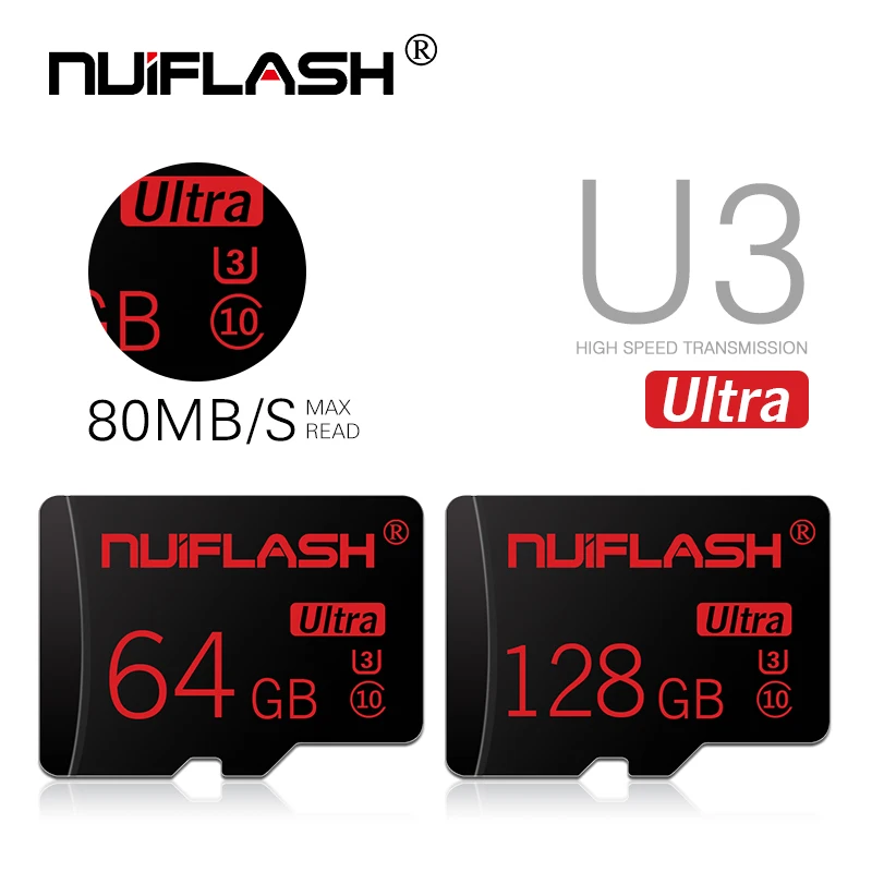 

nuiflash micro sd 100% Original Memory Card 64GB 32GB U3 TF Card 16GB micro sd card Class10 UHS-1 flash card Memory Microsd