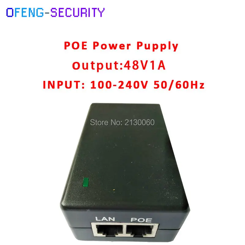 Инжектор PoE 48v1a POE Питание Инжектор PoE 48v1a Вход 100-240 В 50/60 Гц Выход 48v1a POE pin4/5 (+), 7/8 (-) для видеонаблюдения IPC