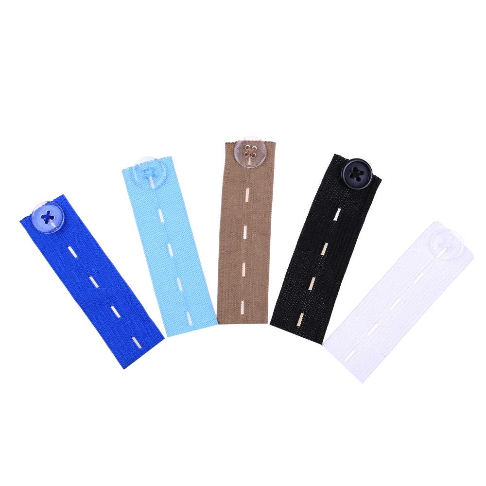 DIY Sewing Pants Patches with Buttons and 5 holes Waistband Belt Adjustable Elastic Waist Extender Clothing Accessories | Дом и сад