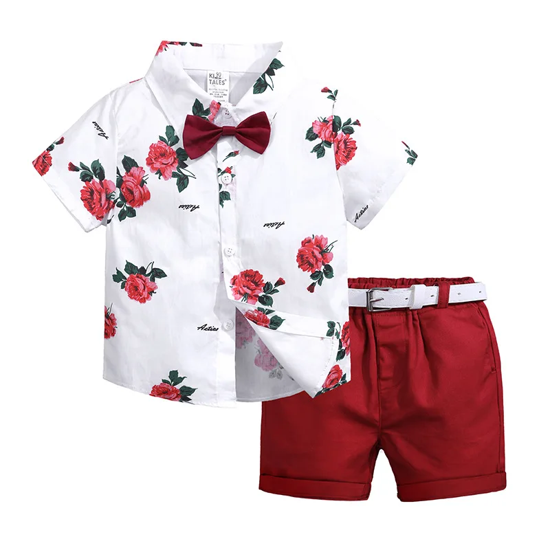 

Boys Clothing Sets Summer Gentleman Suits Short Sleeve Shirt + Shorts 2pcs Kids Clothes Children Clothing Set Kids Clothes Boys