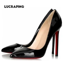 Top Quality 2016 New Women Shoes Red Bottom High Heels Sexy Pointed Toe Red Sole Wedding Shoes Chaussure Escarpins Semelle Rouge