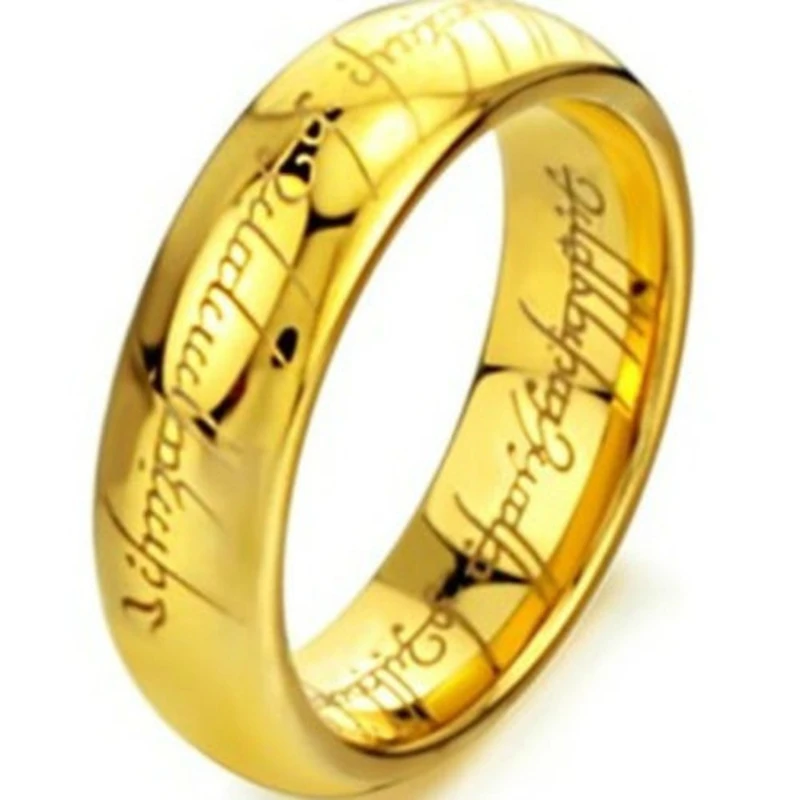 6mm size 7 15gold plated tungsten carbide lotr lord of ring band wedding engagement cocktail husband father gifts - Lord Of The Rings Wedding Band 6mm size 7 15gold plated tungsten carbide lotr lord of ring band wedding engagement cocktail husband father gifts - Lord Of The Rings Wedding Band