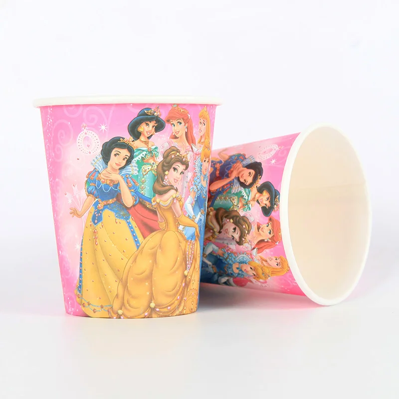 Принцесса фильм ребенок с днем рождения украшения сувениры дети девочка вечерние принадлежности детский душ вечерние украшения набор посуды - Цвет: cups 10pcs