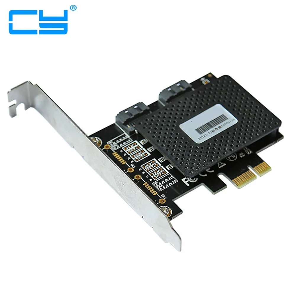 

6 Gbps PCIE pci-e PCI express para 2 Portas SATA 3.0 portas de Expansao Controlador card adapter atacado