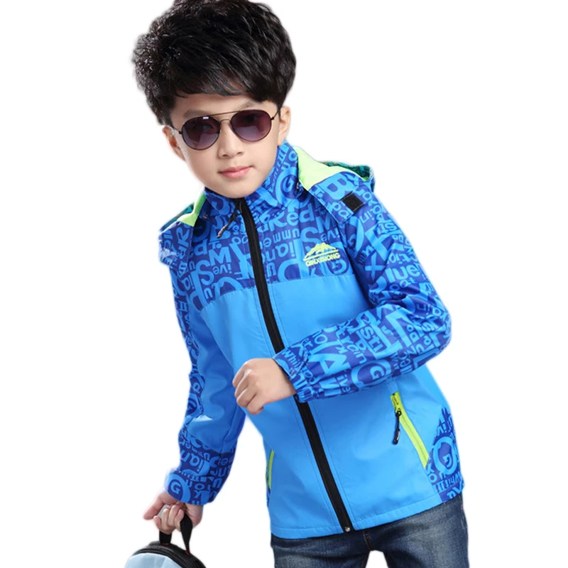 

Boys Hooded Jackets Casual Kids Bomber Jacket Coats 4-14Y Children's Sports Outerwear Brand Boys Windbreaker
