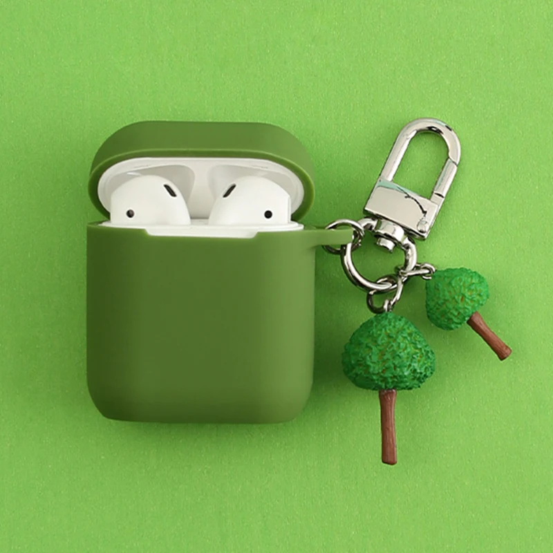 

Newest Tree Decorative Silicone Case for Apple Airpods Bluetooth Wireless Earphone Accessories 1 2 Case Headset Protect Cover
