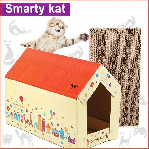 Buy DIY Cat Scratch board house with Catnip Cat bed