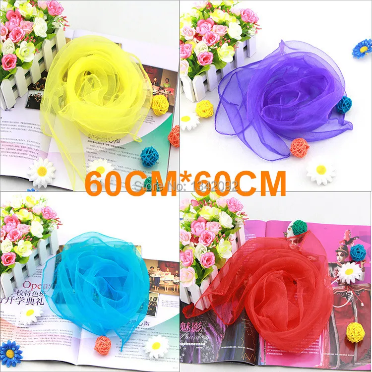 

60CM*60CM Women Ladies Solid Color Chiffon Silk Scarf Square Scarves Wraps Mix Colors 100pcs