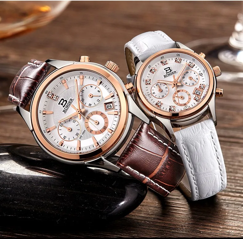 Fashion New 2015 Men gold watches  and women lovers table military Chronograph sports watch men's quartz stainless steel