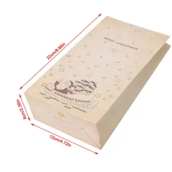 

8 Pcs Kraft Paper Xmas Party Holiday Cookies Present Gift Bag Luxury Wedding Bag