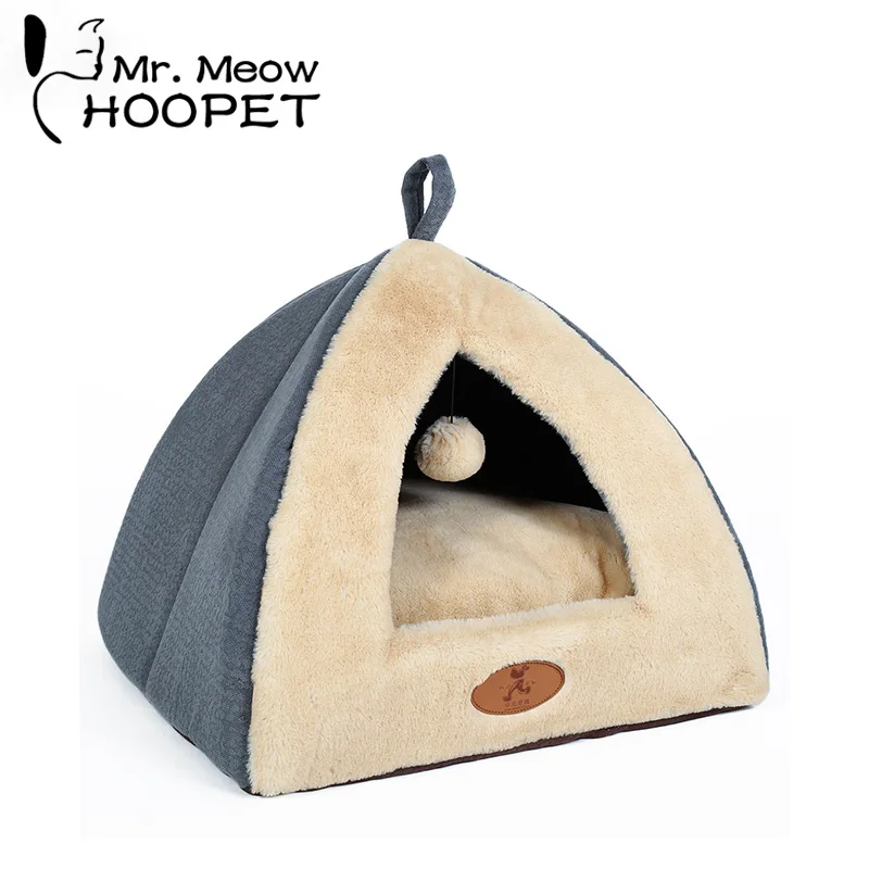 Hoopet Katze Haus Bett für Katzen Warme Haustier Bett Mode Hund Zelt Haus für Katze Niedlichen Welpen Zwinger Online