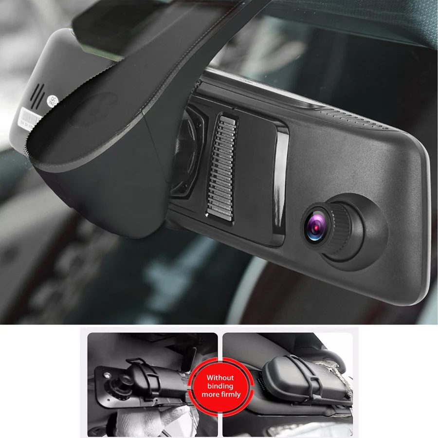 WHEXUNE 1" сенсорный Android 5,1 stream mediar 4G специальная зеркальная Автомобильная dvr камера gps двойной объектив Full HD 1080P ADAS wifi видеорегистратор