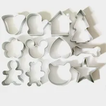 12 шт./лот, рождественские формочки для печенья, инструменты из алюминиевого сплава, пряники для мужчин, праздничное печенье в форме, форма, кухонный инструмент для украшения торта