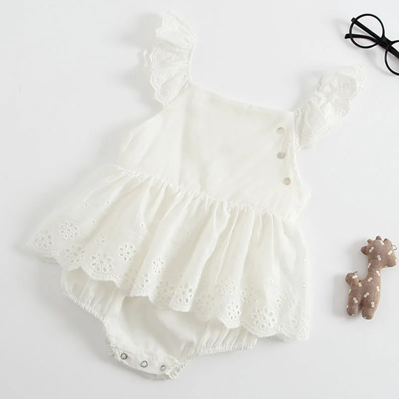 Humor Bear European And American Style Summer New Girl Baby Ha Ha Dress Cotton Triangle Embroidery Romper Baby Girls Clothes