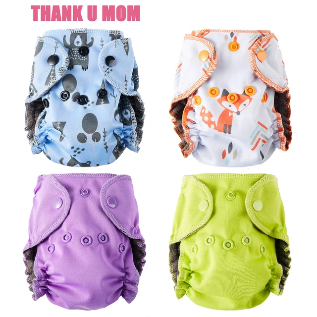Thank U Mom Newborn Cloth Diaper NB Pocket Baby Diapers Charcoal Bamboo
