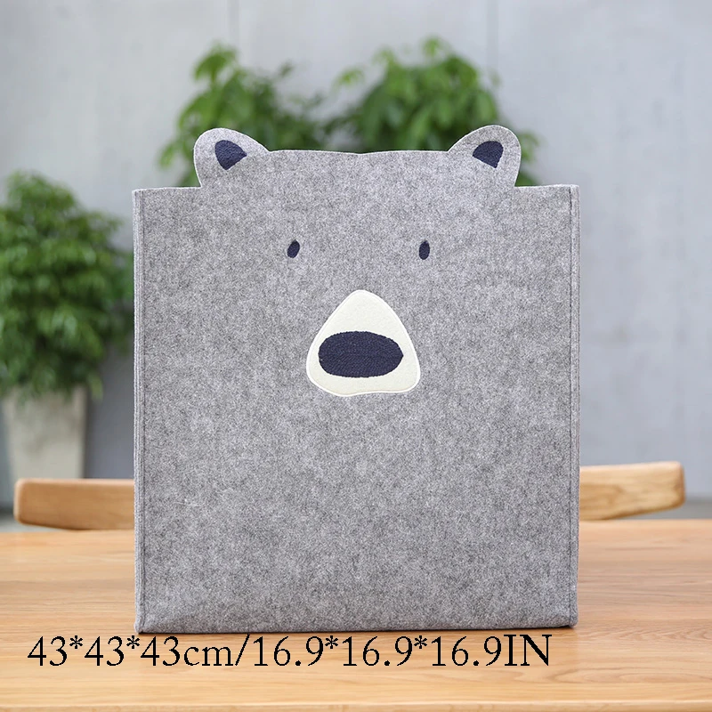 

Slow Forest Folding Storage Books Toys Laundry Storage Box Felt Cloth Basket Cartoon Cute Large Multifunction Bathroom A