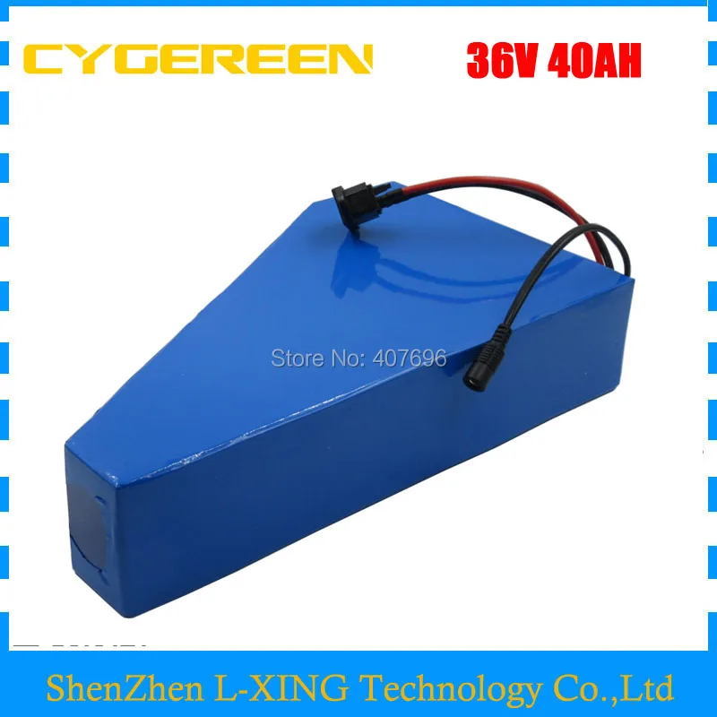 36V 40AH triangle battery 36V battery 36Volt akku with Free bag use For
