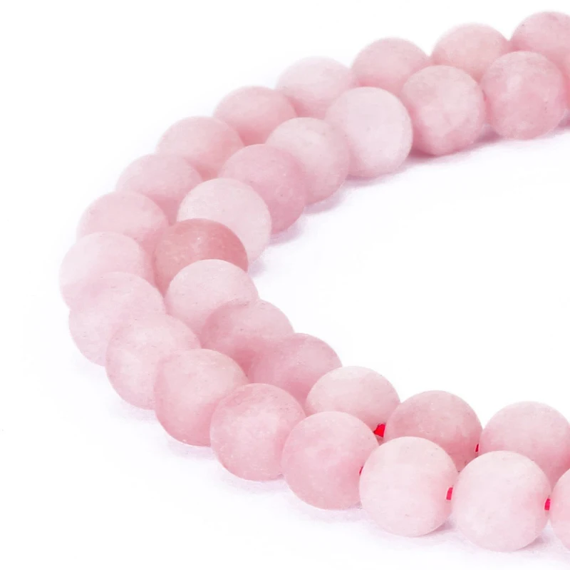 4mm-6mm-8mm-10mm-12mm-Natural-Stone-Beads-Round-Gorgeous-Matte-Rose-Pink-Quartz-Loose-Beads