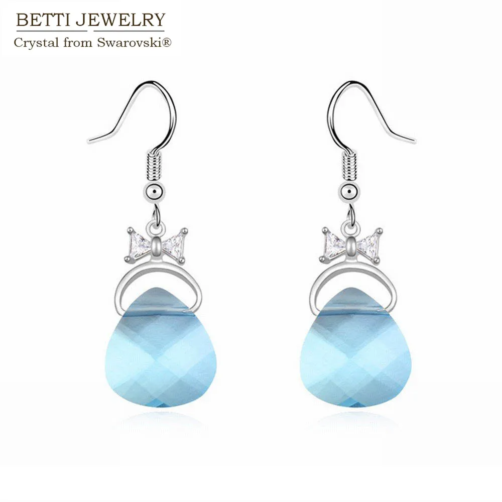 

2017 New arrival women charming drop earrings with Crystals from SWAROVSKI for mother's Day gift Bijoux wholesale