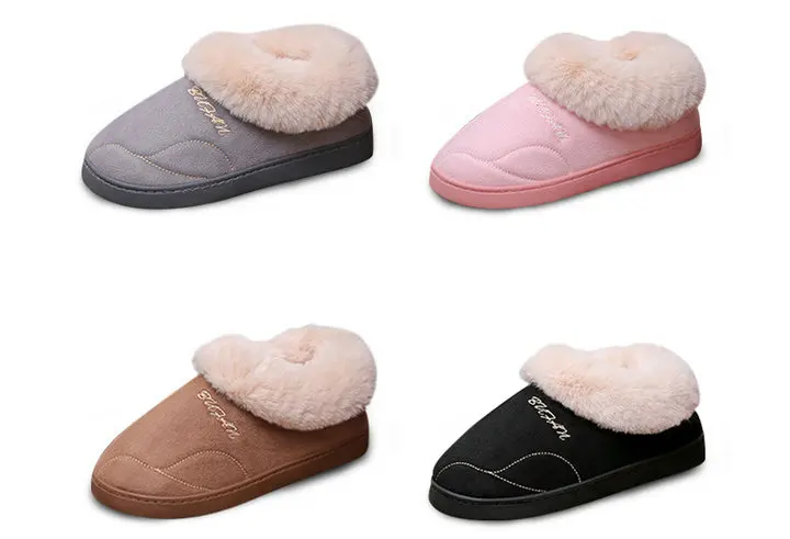 Autumn Winter Warm Home Soft Plush Slippers Indoor Floor Slipper Winter Thick Hair Foot Warmer Couple Shoes For Bedroom (10)