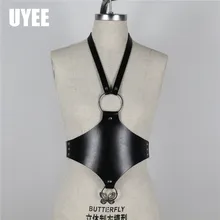 UYEE искусственная кожа сексуальное белье с ремешками для женской одежды ошейник, оковы ремень-упряжь пастельный, готический панк Рейв полюс танцевальные подтяжки
