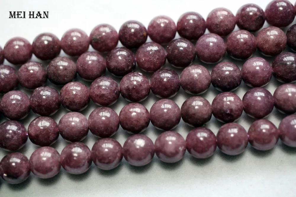 Meihan(47 бусин/Набор/38 г) натуральный 8 мм Фиолетовый лепидолит Гладкий Круглый драгоценный камень для изготовления ювелирных изделий дизайн